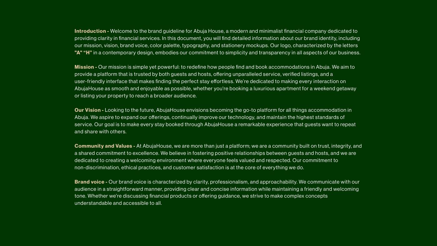 Abuja House brand identity — page 4