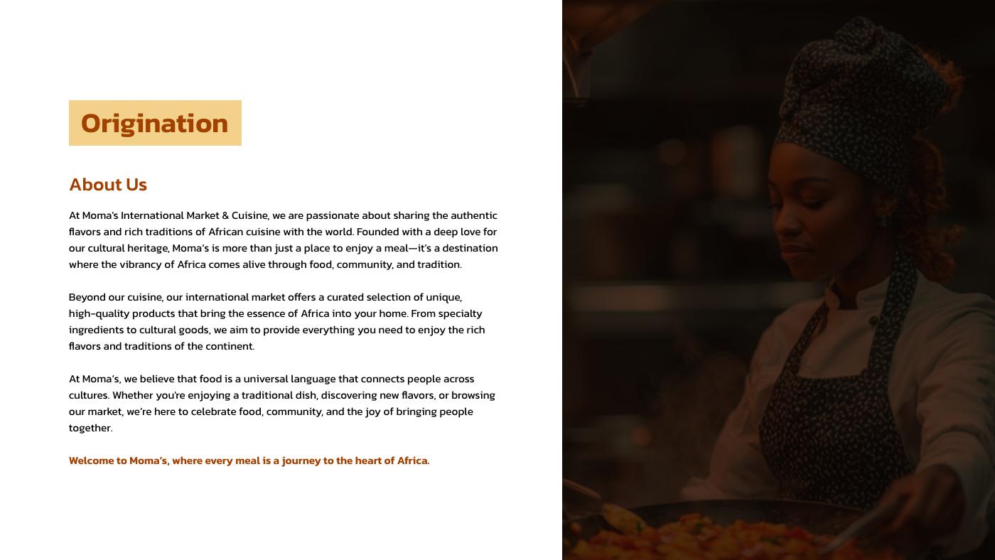 Moma's International Market & Cuisine brand identity — page 6