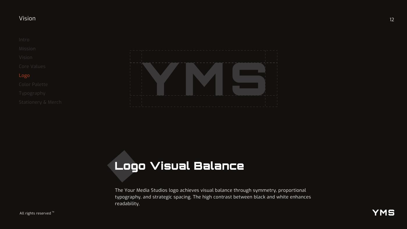 Your Media Studios (YMS) brand identity — page 12