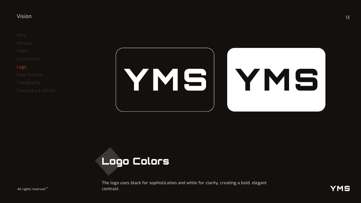Your Media Studios (YMS) brand identity — page 13
