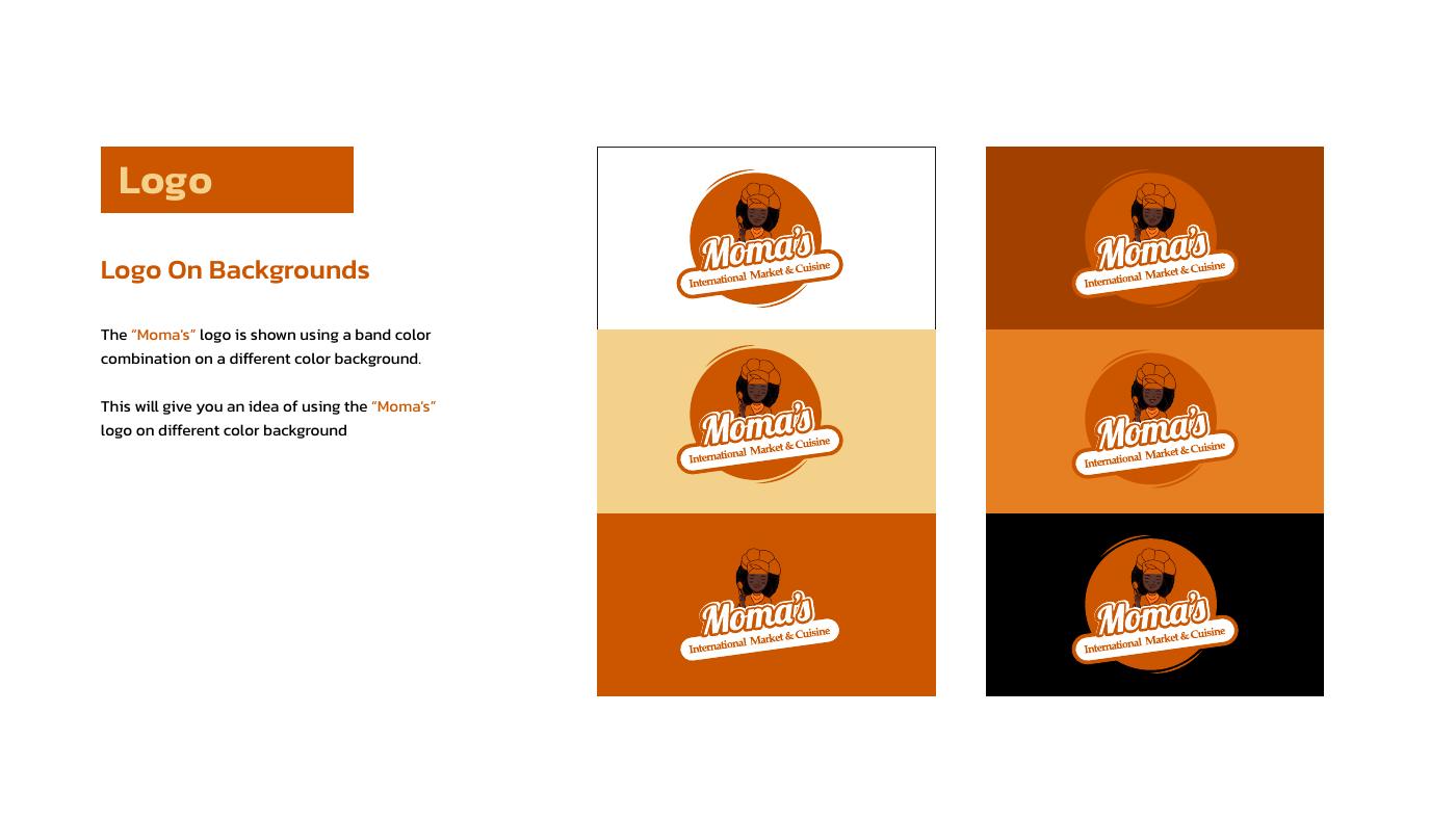 Moma's International Market & Cuisine brand identity — page 15