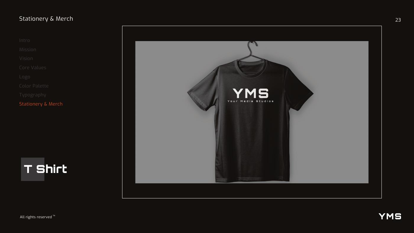 Your Media Studios (YMS) brand identity — page 23