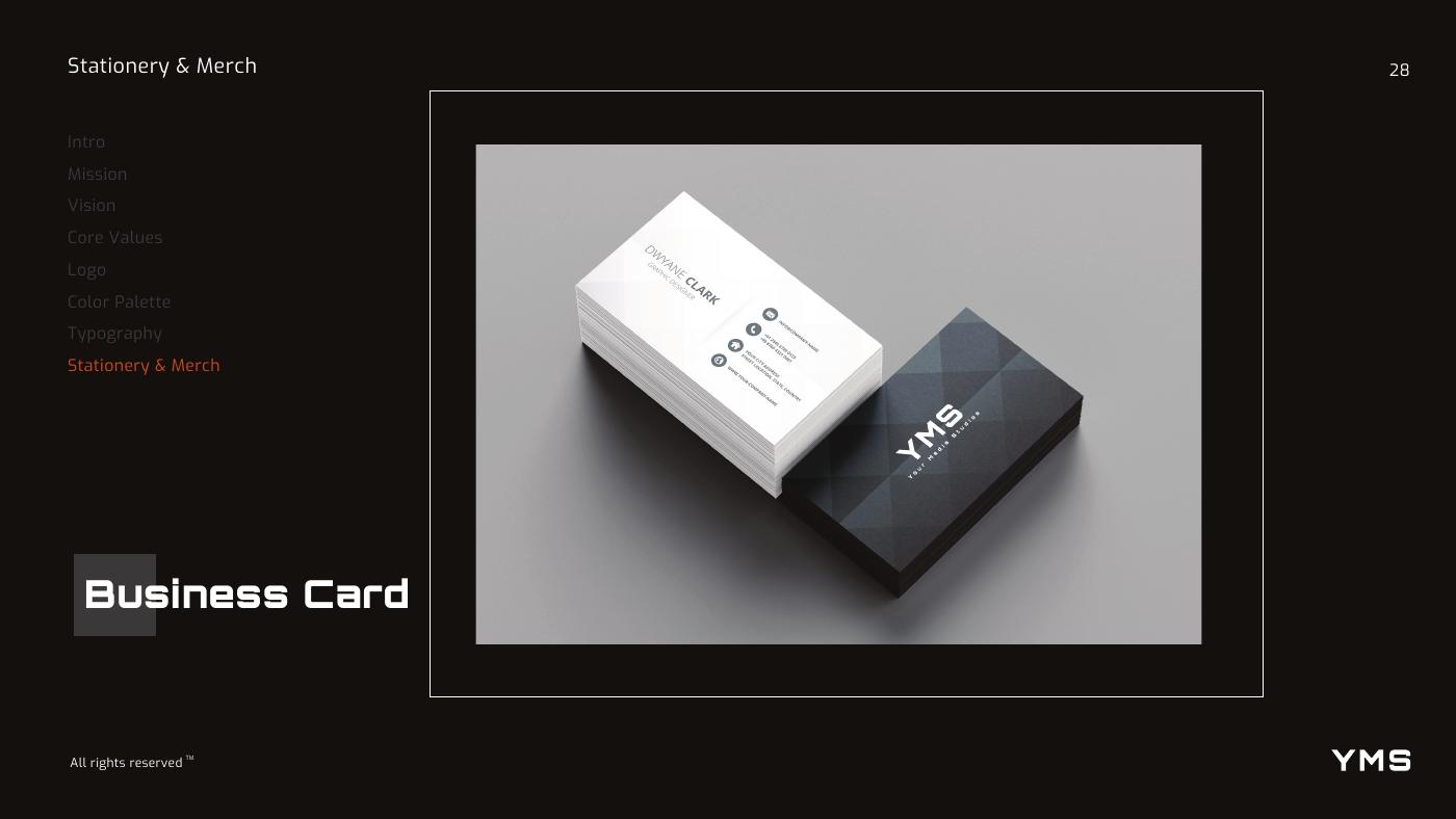 Your Media Studios (YMS) brand identity — page 28