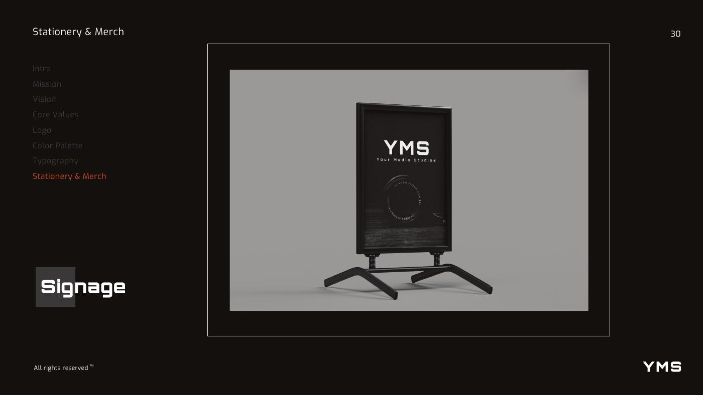 Your Media Studios (YMS) brand identity — page 30