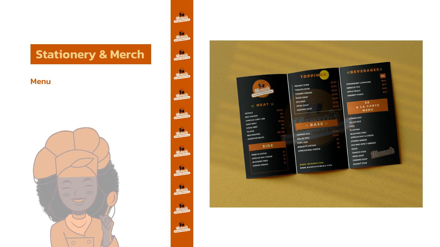 Moma's International Market & Cuisine brand identity — page 30